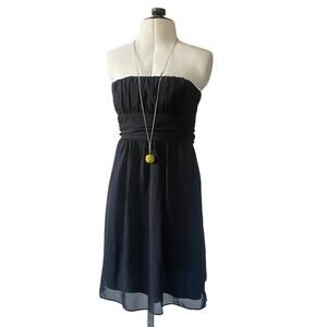 dELiAs Prompt Strapless Black Chiffon Dress